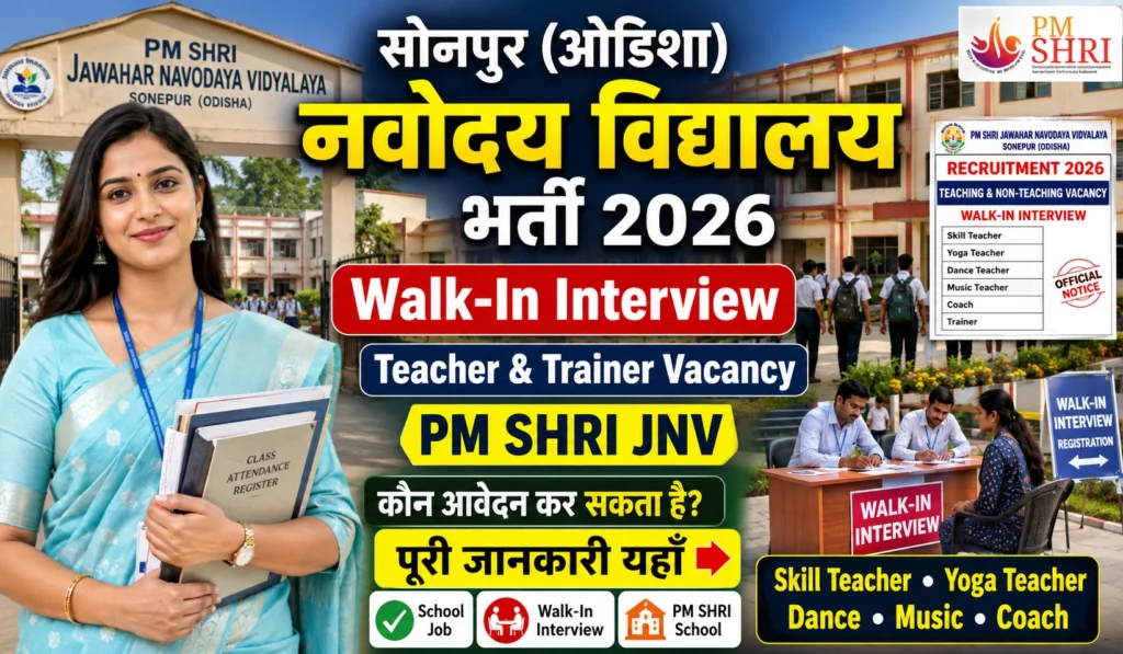 PM SHRI JNV Sonepur Recruitment 2026