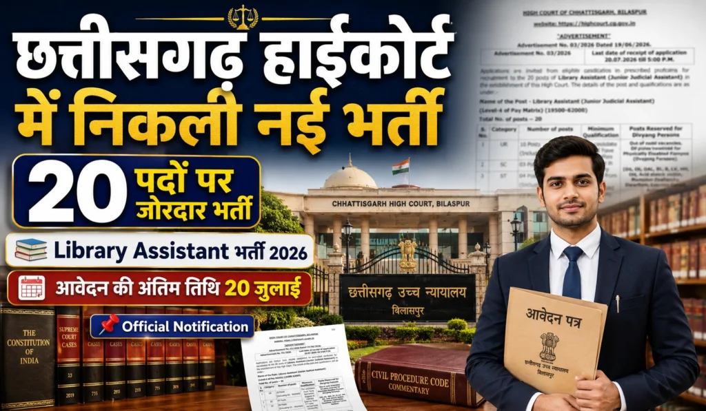 Chhattisgarh High Court Library Assistant Recruitment 2026