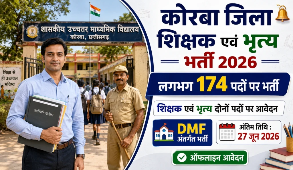 Korba Jila Maanadey Shikshak Bharti 2026