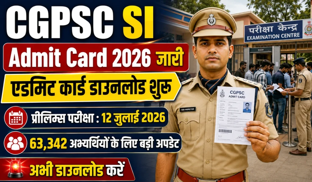 CGPSC SI Admit Card 2026