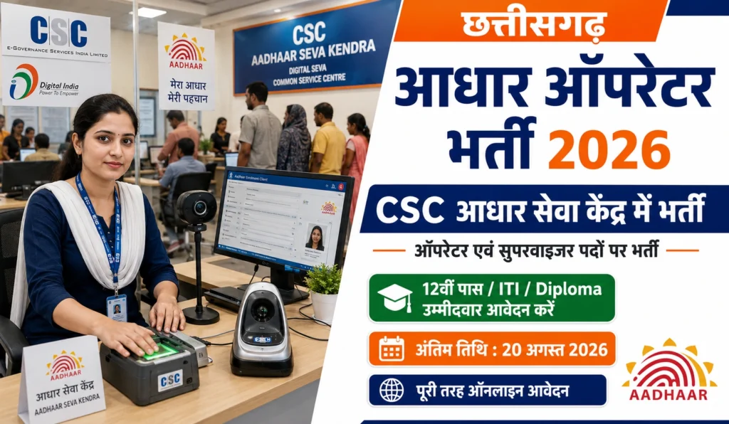 Chhattisgarh Aadhaar Operator Vacancy 2026