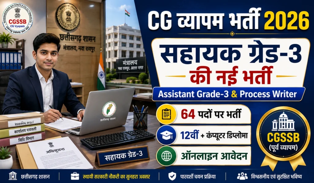 CG Vyapam Assistant Grade 3 Recruitment 2026